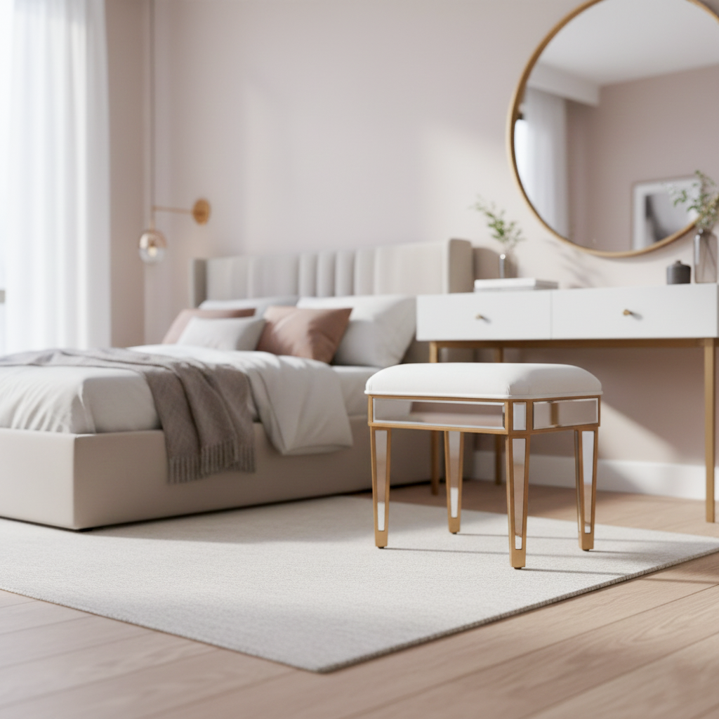 L017C014 STOOL CLEAR GOLD /OFF WHITE