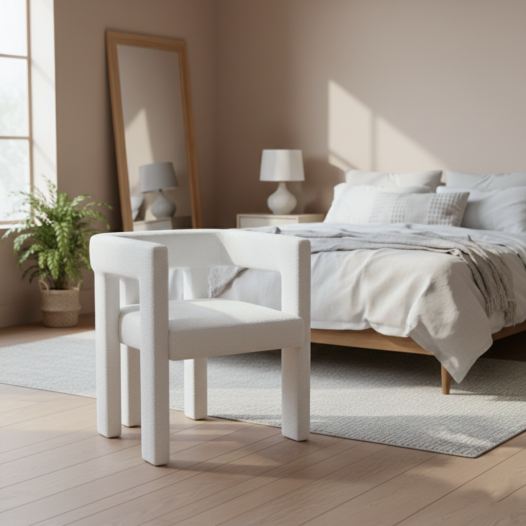 AC868 ACCENT CHAIR Teddy velvet 25#White