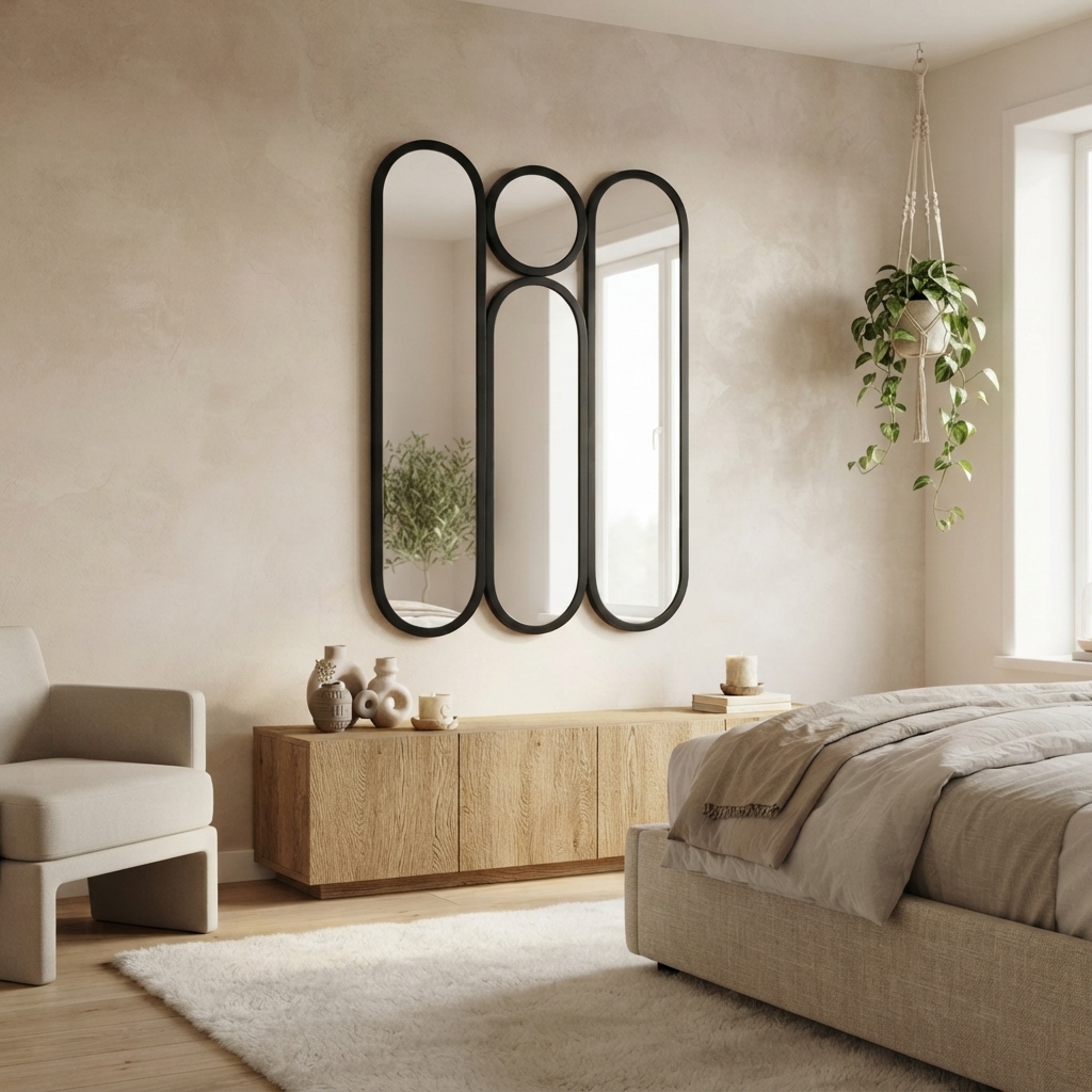 WALL MIRROR 2608 SHARIF W450 H1800 MM BLACK  PAINT