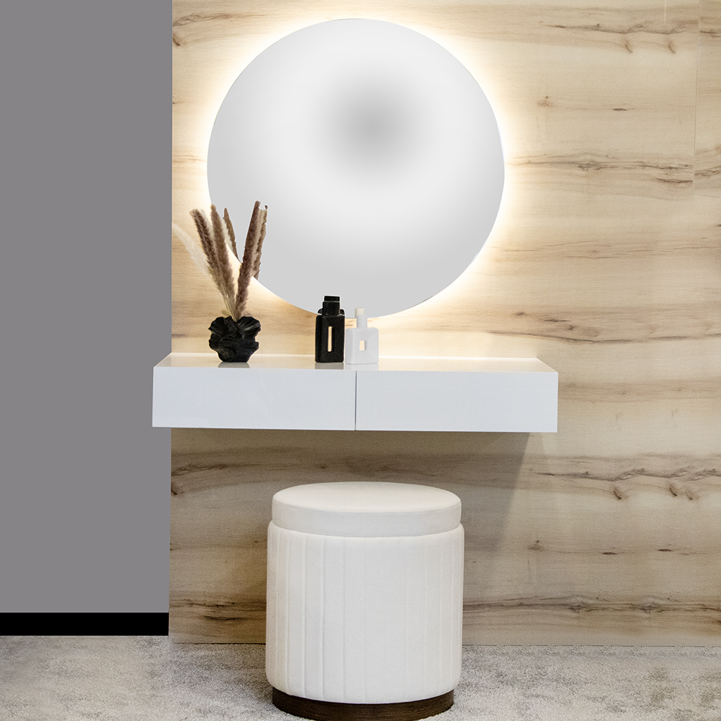 FLOATING DRESING TABLE 2505 W100 H150 D500 WHITE GLOSSY