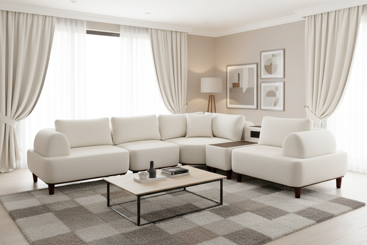 DIYAR SOFA L-SHAPE FAB - RMF02363