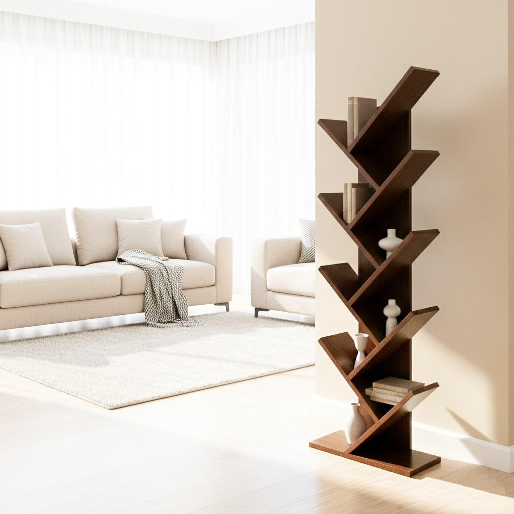 BOOK SHELF STAND 2202 W400XH1300XD200 MM MDF MEL B/S ITALIAN WALNUT 4X8X18MM (#235) -HD
