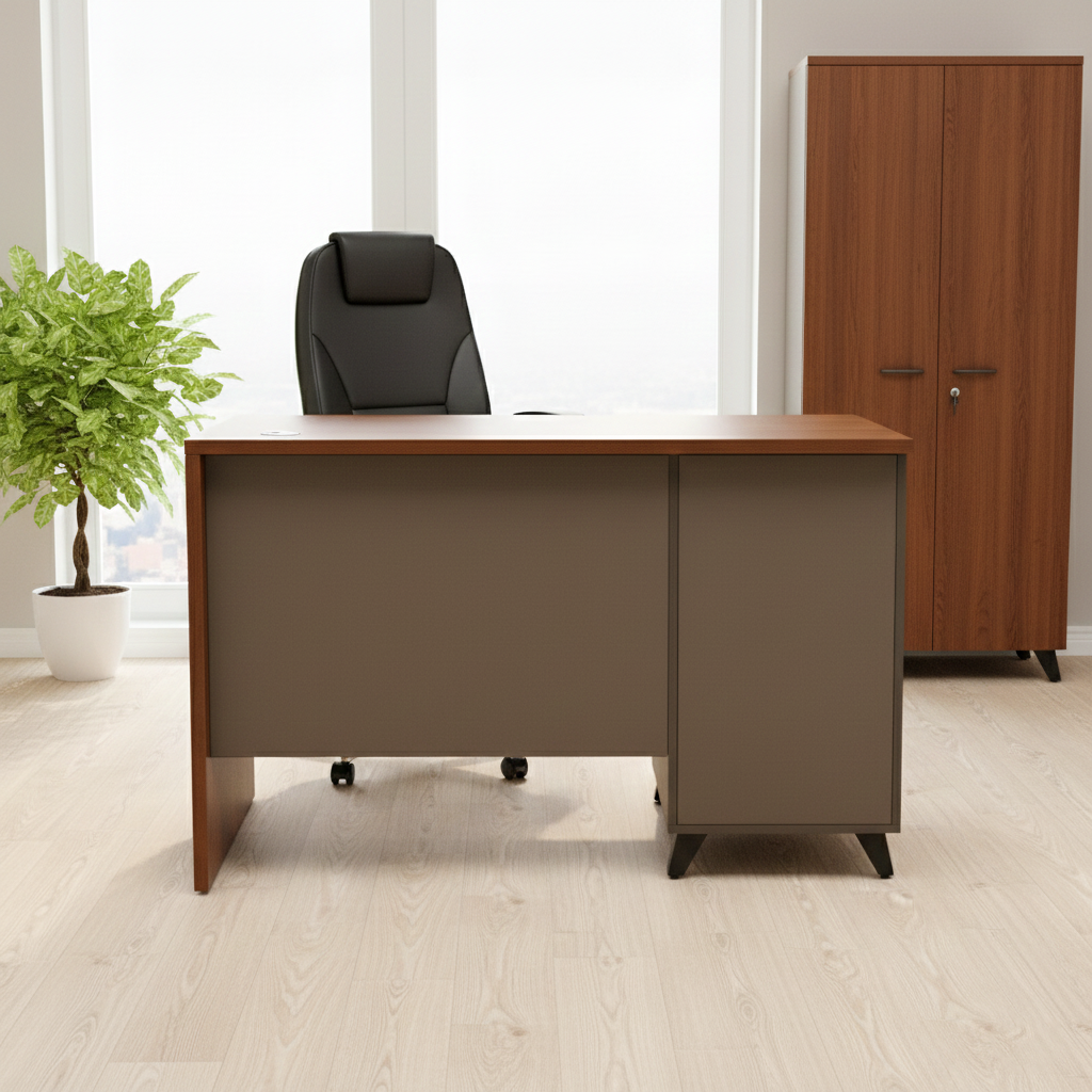 83B1201 LEFT STAFF DESK WALNUT+GREY