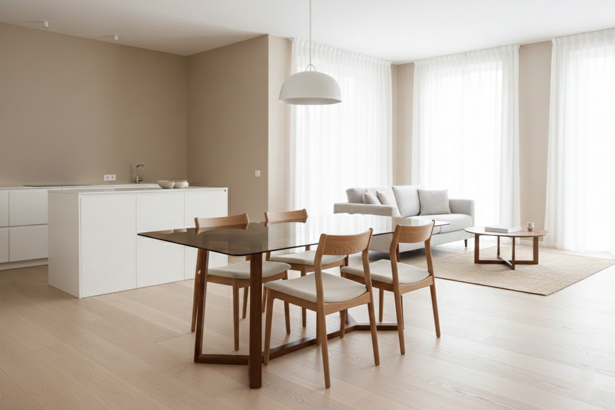 DINING TABLE 2403 L2000 W1000 H770 BROWN TENTED GLASS- MS STEEL BROWN