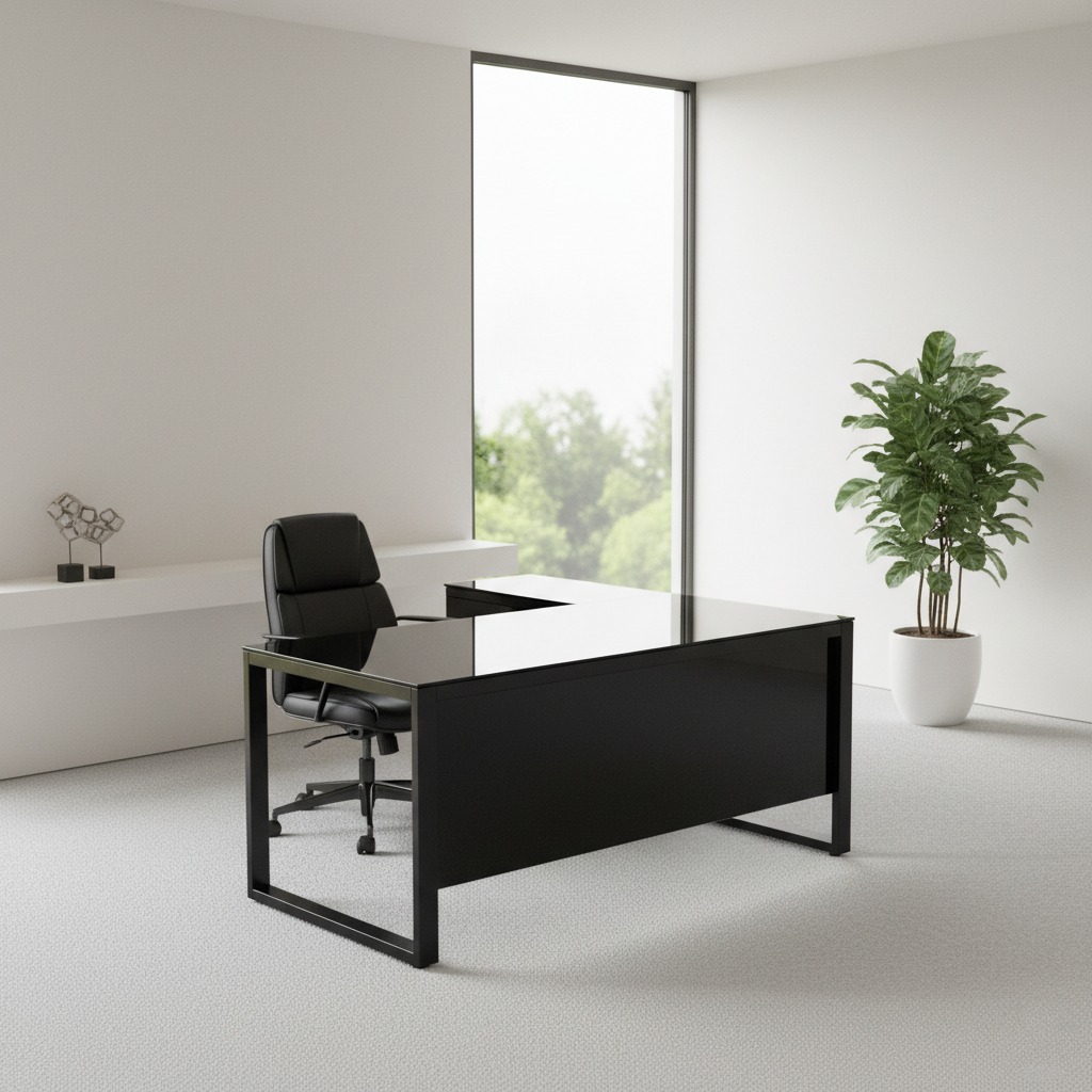 B1602 OFFICE DESK 1600X800X750 BLACK