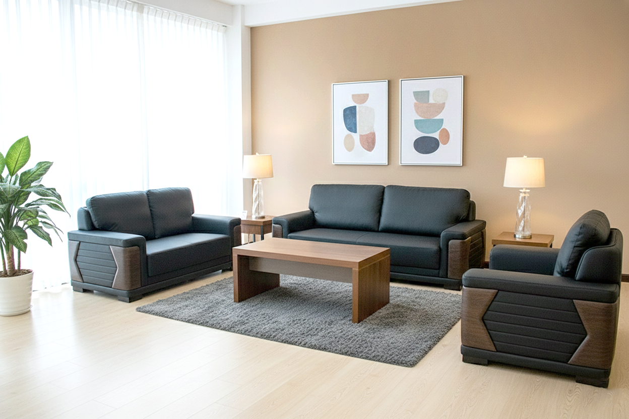 S766  3 + 2 + 1 SEATER SOFA  SET   BLACK 999-28