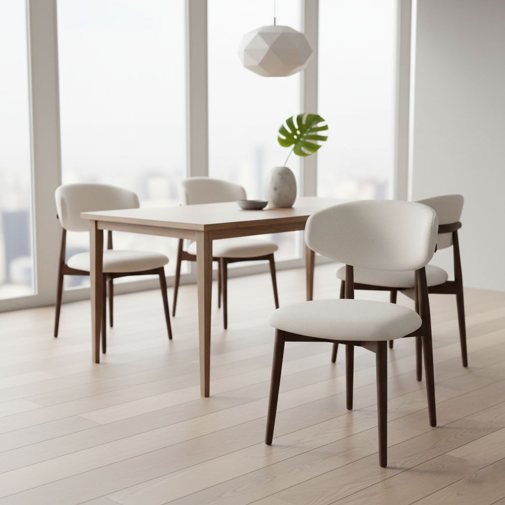 B2956 DINNING CHAIR col- Beige withrubber wood legs