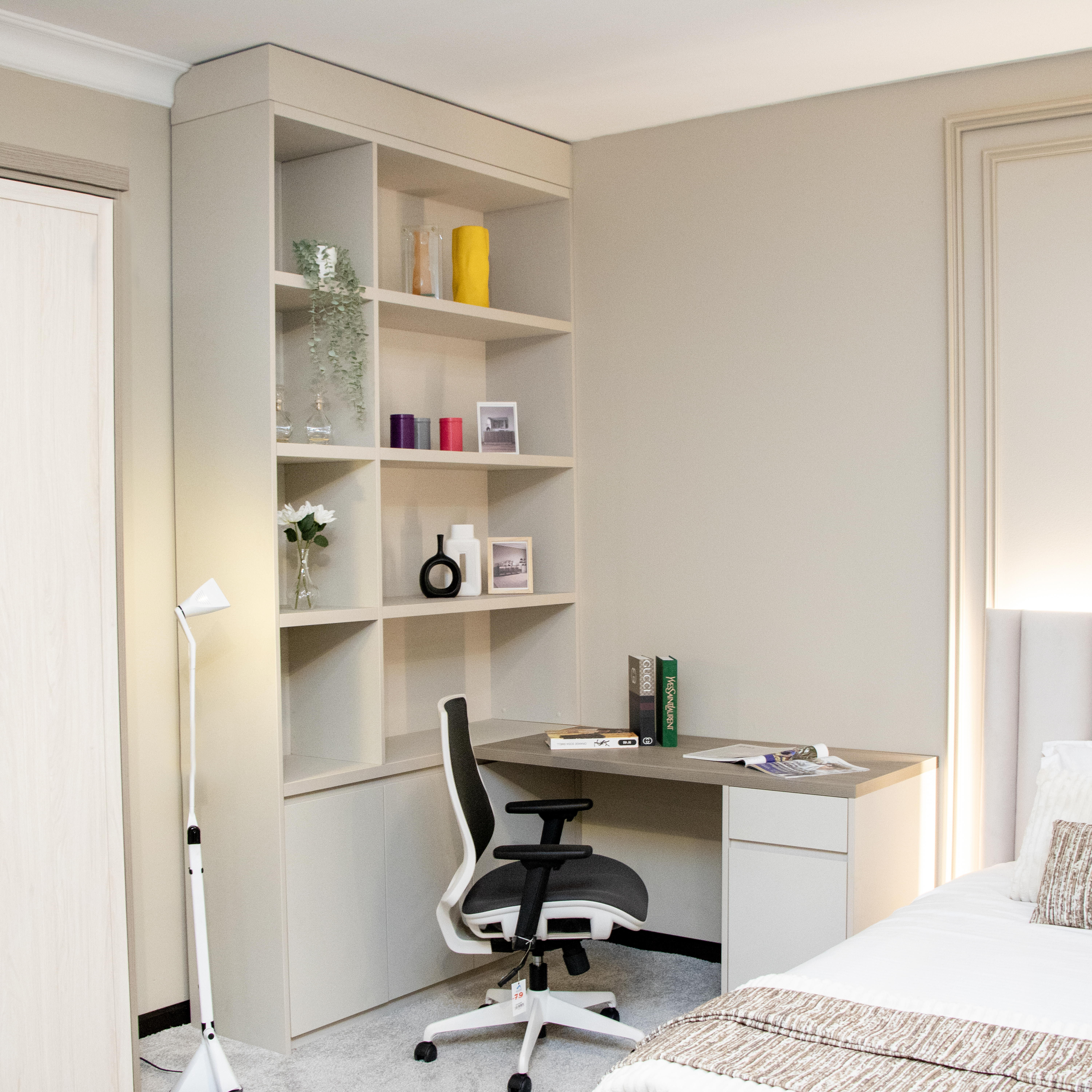 STUDY TABLE WITH CABINET 2605 DREAM DARA LIGHT FABRIC